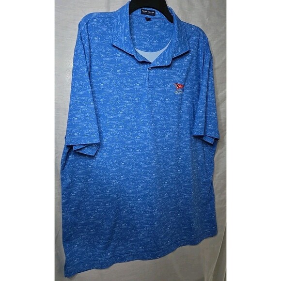 Peter Millar Crown Crafted 123rd US Open Polo Shirt, Sz XXL, Blue/White, LACC - Picture 2 of 10